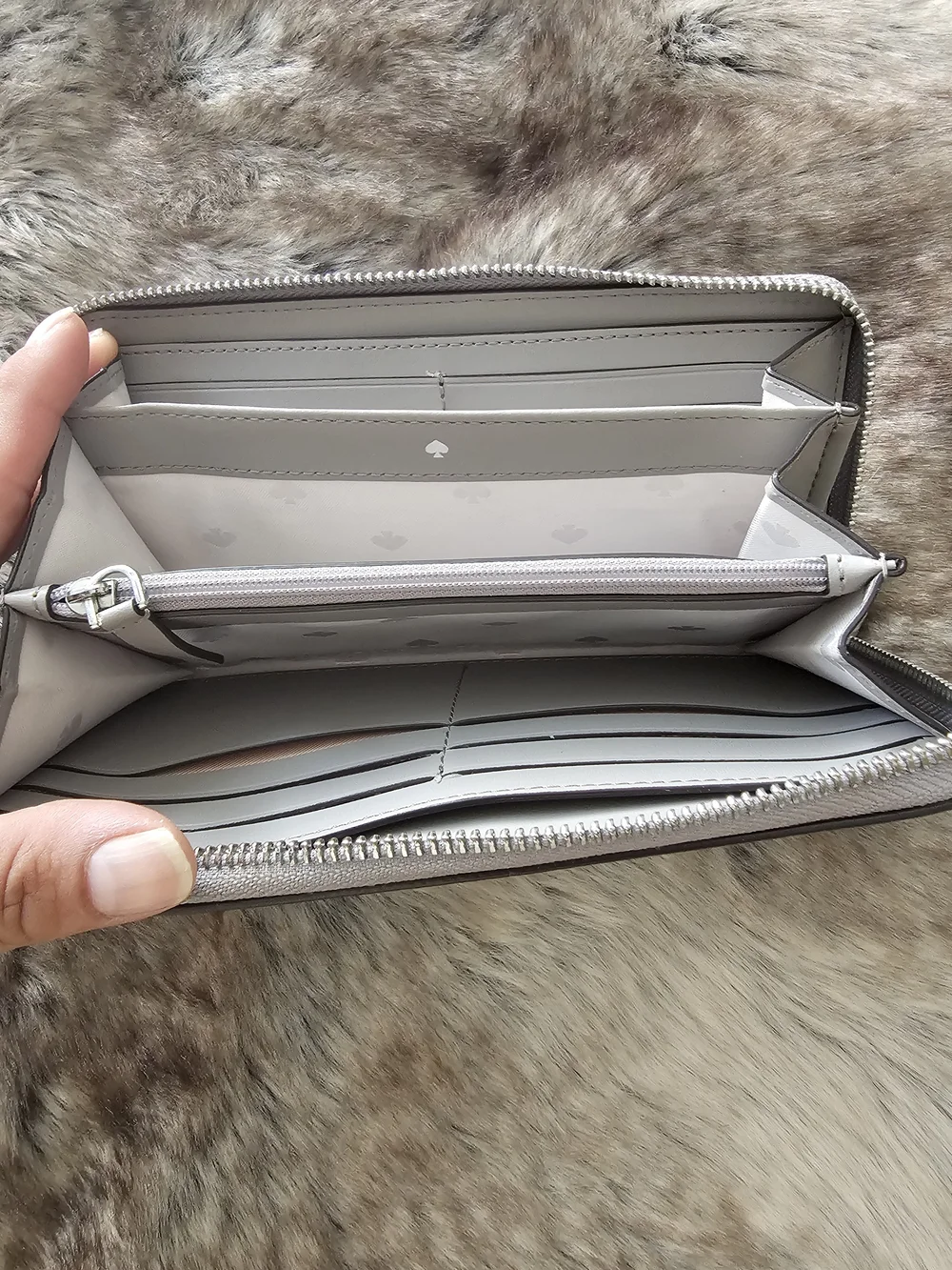 kate spade Beige Zip Around Saffiano Wallet